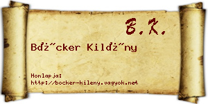 Böcker Kilény névjegykártya